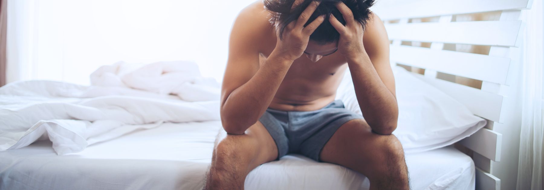 man distressed because of erectile dysfunction